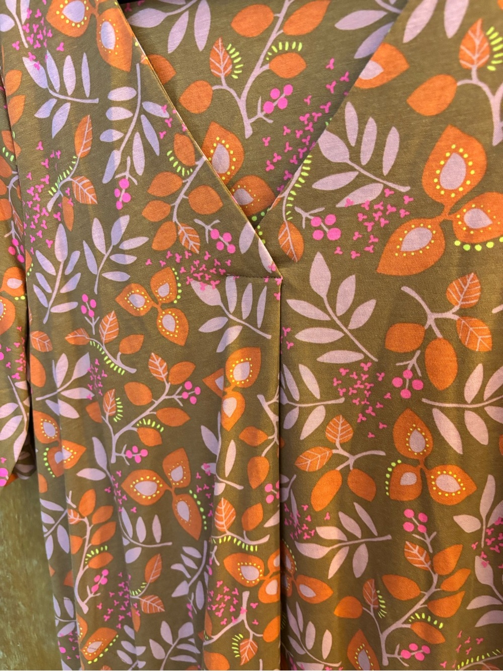 Gudrun Sjoden “Ophelia” Rust Orange and Pink Floral Midi Dress NWOT